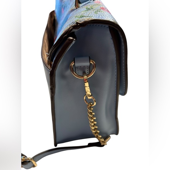 IMAN Global Chic convertible flap handbag with a floral design on the flap - Picture 6 of 14